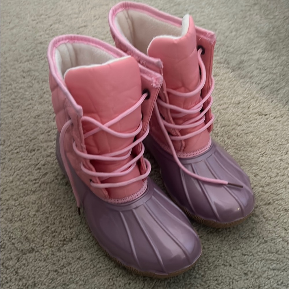 Pink and Purple Lace-Up Snow/rain boots Boots